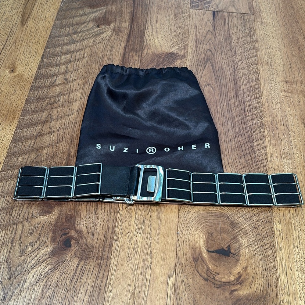 Suzi Roher Woman’s Black Metal Belt
